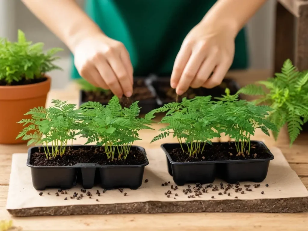 Growing Sensitive Plant Seedlings in Trays